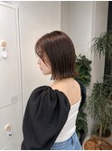 地毛風縮毛矯正韓国風顔まわりレイヤー小顔ボブ切りっぱなしボブ