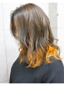 ヘアテリア リュウ 大塚(hair teria ryu) インナーカラーオレンジ
