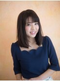 清楚な暗髪内巻きミディ【佐倉/髪質改善/ヘナ】