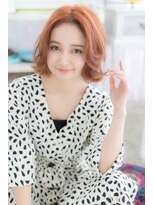 ミック ヘアアンドメイク アップ 駒込店(miq Hair&Make up)&nbsp;センターパート＆ピンクベージュで♪垢抜けボブディ