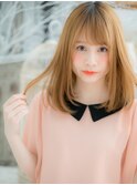 3Dカラー斜めバングナチュラル透け感ミディh2越谷10代20代30代