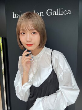 ガリカ(Gallica kinshicho) 【竹之内蔵人】丸みショートボブ×透明感ミルクティーベージュ