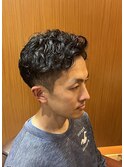 銀座　理容室　メンズスパイラルパーマ　ツーブロック