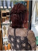 ボブスタイル×ハーフアップヘアセット