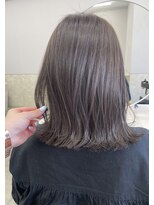 サンド 鹿児島中央(sand)&nbsp;@ayumi_sand グレージュ　ロブヘア　ブリーチなしカラー