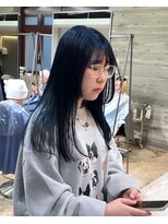 ヲタク(wotaku.)&nbsp;ネイビーカラーブルーカラーブルージュダブルカラーぱっつん前髪