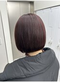 ラベンダーブラウン/切りっぱなし/ボブ/メルティカラー