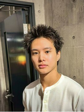 ビカムメンズヘアー 栄店(become men's hair) スパイキーショートピンパーマ短髪アップバング