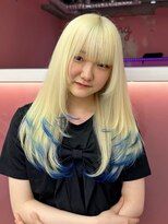 ダズリングディア(Dazzling Deer)&nbsp;抜きっぱなしブロンド/裾カラー/ブルー/夏