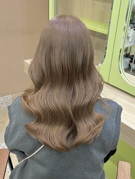 イオエ 西梅田(ioe) ブリーチなしカラー/髪質改善/ミルクティーベージュ/小顔ヘア