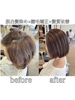エース 間明店(A)&nbsp;白髪ぼかし＋縮毛矯正＋髪質改善
