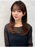 茗荷谷レイヤーカット韓国ダブルカラー顔周り前髪カットボブ