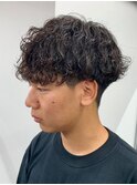 フェザーパーマサーフカール刈り上げセンターパート