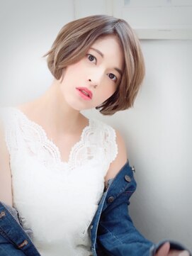 ヘアアンドメイク エジェリ(hair&make egerie) ミルクティーカラー☆エアリーショートボブ☆　恵比寿