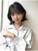 ひし形切りっぱなしボブ/大人かわいい