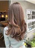 髪質改善サロンのうる艶カラーかきあげロング