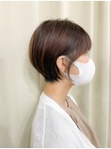 20代30代 大人可愛い ショートボブ ピンクベージュ
