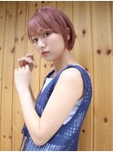 【buZonブゾン】ショートボブ×ビンクベージュカラー