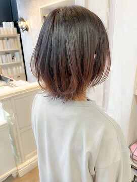 キャアリー(Caary) 福山人気caary外ハネレイヤーミディアムスタイル前髪ストレート