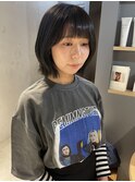 【松本咲花】ウルフボブレイヤーカット透明感暗髪ブルーブラック