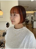 〈インナーカラー/オレンジ/ミニボブ〉正城