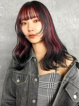 ザ ドッツ(THE DOTS) チェリーレッド インナーカラー フェイスフレーミング