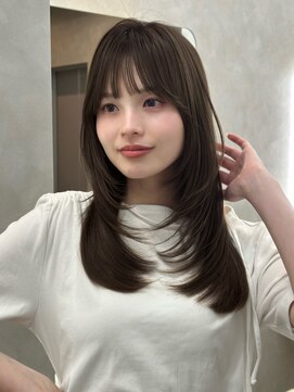 オムニス 表参道(Omnis) 韓国暗髪レイヤーミディアムロング20代30代小顔顔周りレイヤー