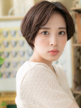 カバーヘア ブリス 川口(COVER HAIR bliss) かきあげバングヘルシースタイル丸みショートA4川口20代30代40代