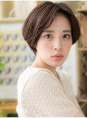 かきあげバングヘルシースタイル丸みショートA4川口20代30代40代