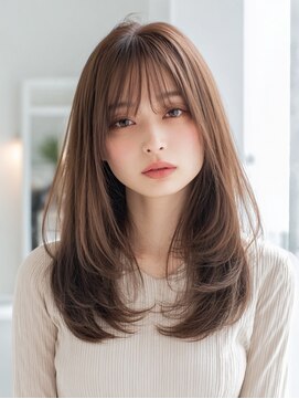 ダル 渋谷/表参道(DAL.) ハッシュカットバタフライカットダークブラウンカーテンバング