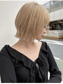 海外レイヤーボブ カーテンバング ブロンドt430