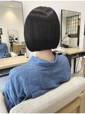 大人女子ショートボブ/ぱつっとボブ/手がしでまとまる/髪質改善
