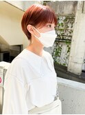 *滝田*小顔顔まわりショート ブリーチなしピンクベージュ ボブ