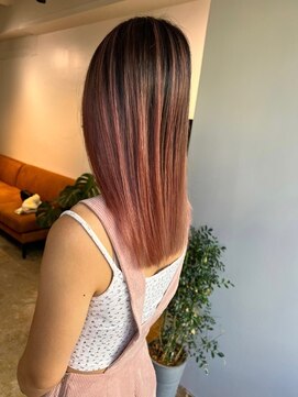 メリー オオサカ(Merly Osaka) 暖色コントラスト バレイヤージュ_チェリーレッドブラウン_