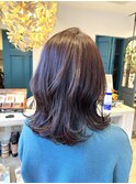 ミディアムレイヤー×ピンクブラウン