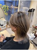 バレイヤージュで白髪ぼかし