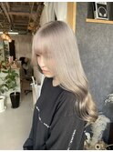 グレージュ/ハイトーン/ミルクティーベージュ/髪質改善/ブリーチ