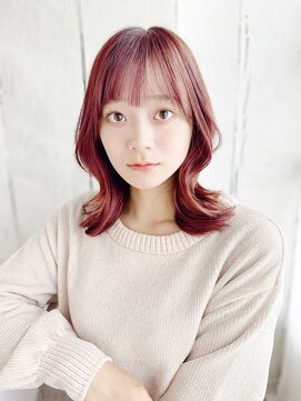 ティエル 町田店(tiel) 【町田】ミディアムスタイル×ピンクカラー