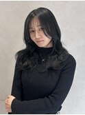 透明感ブルーブラック×レイヤーカット