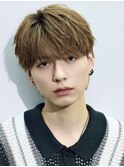 シースルーマッシュ韓国メンズヘアコンマバングフェザーパーマ