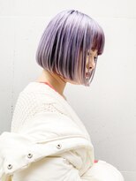 ヘア デザイン ヴェルダ(hair design Verda) 【verda】バイオレットグラデ×切りっぱなしボブ