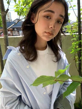 トップヘアーヒルズ 安城(TOP HAIR HILLS) ナチュラルミディ/前髪パーマ/アッシュブラック