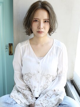 バース(BIRTH) 天神【BIRTH】大人かわいいウエーブボブ×グレーベージュ