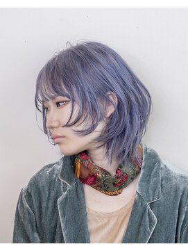 ルプラ ガーデン(le-pla garden) ブルーグレー＃ベージュ#外ハネウルフ#ブリーチ#ダブルカラー