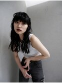 黒髪/ロング/ワイドバング