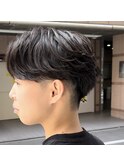 リバースパーマ/フェザーパーマ/センターパート/毛流れパーマ