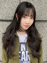 ピークアブー 原宿ハラカド(PEEK-A-BOO) 姫カットハイレイヤーロングヘアハッシュカット前髪黒髪