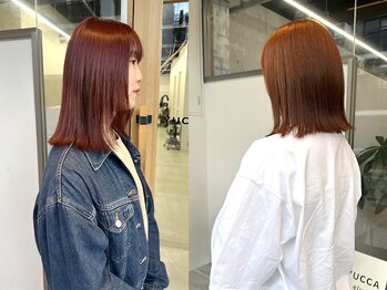 ユッカ エルア 武庫之荘南口(YUCCA elua)の写真/YUCCAこだわりの透明感と艶感のあるカラーであなたらしく。柔らかく上品な色に仕上がる大人カラーが◎