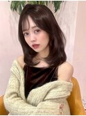 ブラウン/韓国ヘア/渋谷/レイヤー/顔まわり