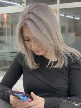 ウル 岡山駅店(ULu.) ハイライトハイトーンダブルカラー20代30代40代前髪長めULu